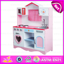 New Style School Kids Wooden Pretend Play Kitchen Set, Hot Sell Kids Play Kitchen Set with Accessories W10c162